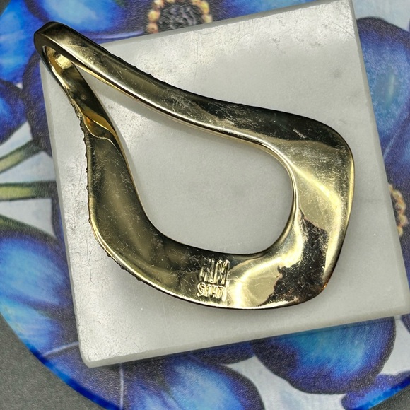 Robert Lee Morris RLM SoHo 2 1/2” Pendant Gold tone Rhinestones #J08 - Picture 5 of 6